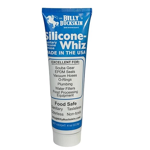 1oz Silicone-Whiz Food Grade Silicone Grease for O Rings - Lubricate Gasket, Mixer, Belts, Food Processing Equipment - Waterproof Plumbers Grease for Commercial & Domestic Use by Billy Buckskin