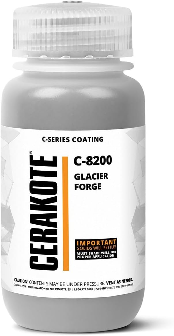 CERAKOTE ( AIR CURE C-SERIES GLACIER FORGE [ 16oz ] C-8200P Performance Ceramic Technology + Color on All- Metals, Polymers + More