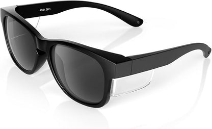 MORK&SUKY Safety Glasses with Side Shields，ANSI Z87.1 Certified Protective Eyewear for Work & Outdoor Use.
