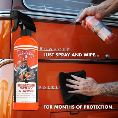 Jay Leno's Garage Gabriel Iglesias “Fluffy Edition” 7-Piece Complete Car Wash & Detailing Kit; Premium Microfiber Towels, Tire Shine, Interior Cleaner & Car Wax Ultimate Auto Care Gift Set