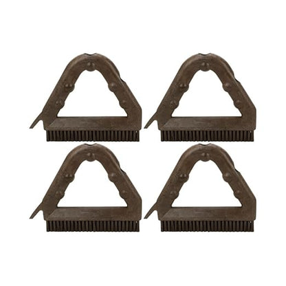 SPARTA Plastic Commercial Grout Brush, Triangle-Shaped Scrub Brush with Scraper and Two Threaded Holes for Attaching Handle (Sold Separately), 9 x 7 x 7 Inches, Brown, (Pack of 4)