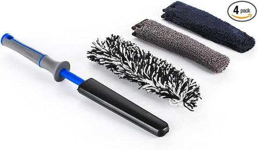 Detail Factory - Wheel Brush Mini with Interchangeable Microfiber Covers - Ultra-Soft Cleaning, Washing and Detailing Wheels, Tires, and Rims - Avalanche