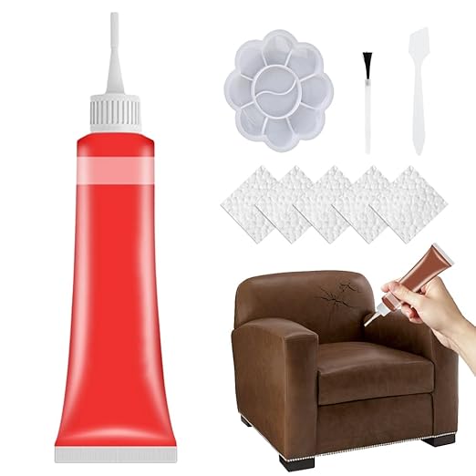 2026 Upgraded Advanced Leather Repair Gel, Multifunctional Leather Repair Kit for Car Seat, Vinyl Repair Kits for Couch Jacket Furniture (red)