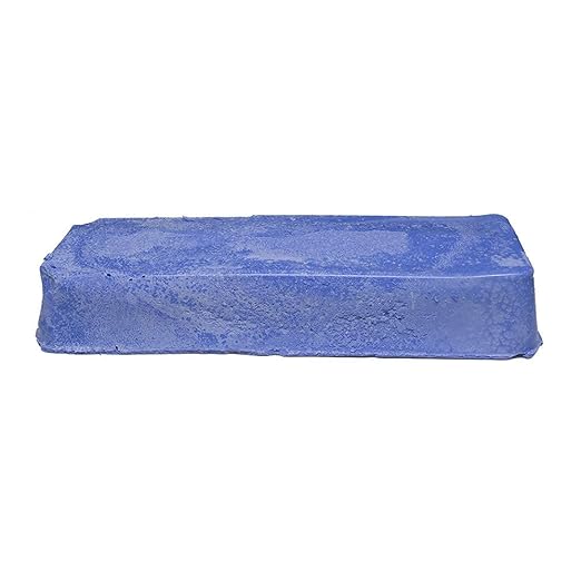Benchmark Abrasives Buffing Compound for Polishing Removing Scratches Edge Finishing Cleaning for Non-Ferrous Metals Plastics Synthetic Materials, 1 Pound Bar (Blue Plastic)