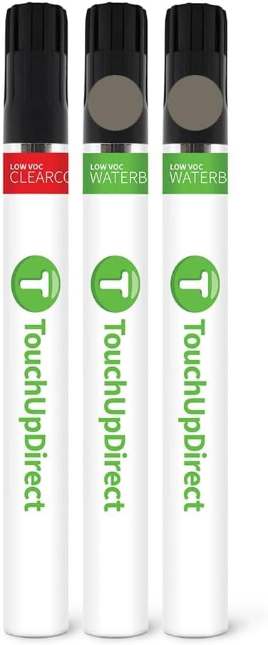 TouchUpDirect 1L5 Smoked Carbon Tricoat Compatible with Subaru Exact Match Touch Up Paint Brush - Essential Kit