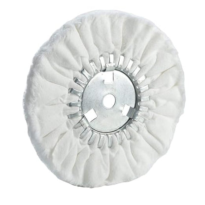 10" Soft Airway Buffing Wheel White Flannel / 5/8'' Arbor Hole/Finish Polish Step for Angle Grinder - 1 PCS