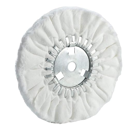 10" Soft Airway Buffing Wheel White Flannel / 5/8'' Arbor Hole/Finish Polish Step for Angle Grinder - 1 PCS