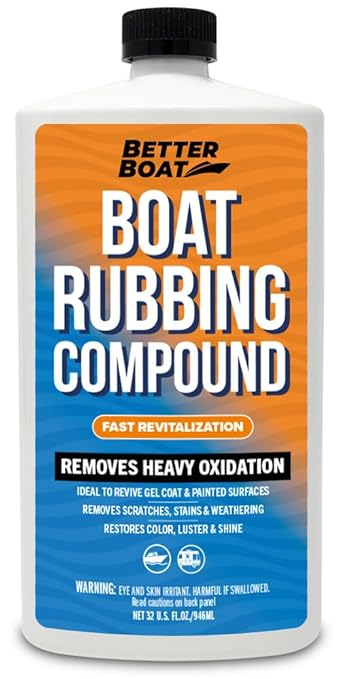 Marine Rubbing Compound, Fiberglass Buffing and Scratch Remover, Gelcoat Polish Compound for Boats Step 1