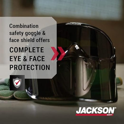 Jackson Safety 21002 - Safety Goggle - Gpl500 Premium Series - Shade 5 Ir Lens - Anti-fog - With Flip-up Detachable Face Shield - Green Body