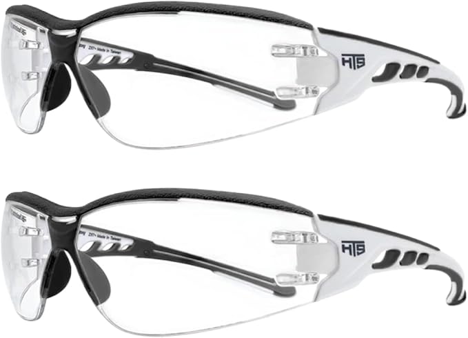 HTS HUNTERSKY Super Flexible Lightweight Anti Fog Wrap-Around U6 Clear Shooting Safety Glasses with ANSI Z87.1 Scratch Resist