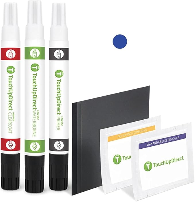 TouchUpDirect J8U Quartz Blue Pearl Compatible with Subaru Exact Match Touch Up Paint Combo - Platinum Kit