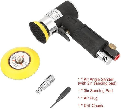 60Pcs Mini Air Sander Kit, Pneumatic Sander with 1” 2” 3” Backing Plates, Sanding Discs, Buffing Pads for Random Orbital Sanding Buffing Polishing