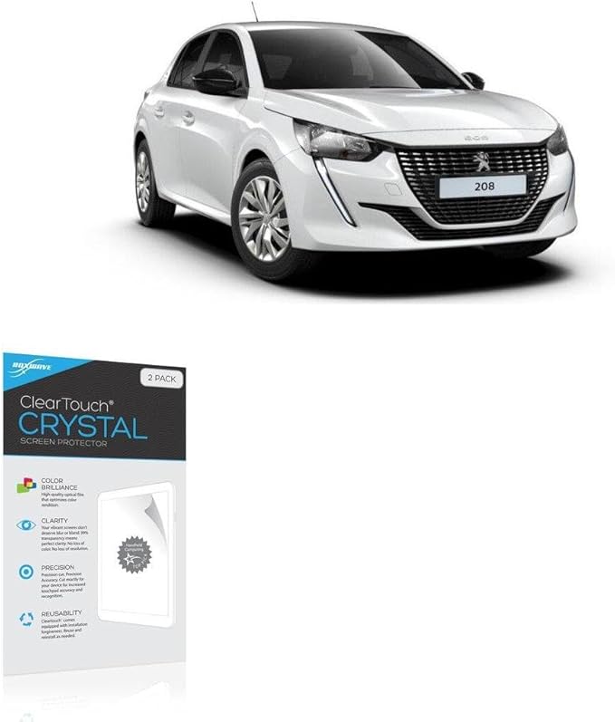 BoxWave Screen Protector Compatible with Peugeot 2023 208 Display (10 in) - ClearTouch Crystal (2-Pack), HD Film Skin - Shields from Scratches