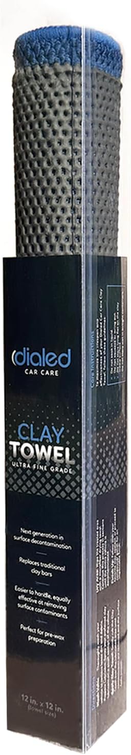 Dialed Clay Towel - Mesh 3.0 Design - Surface Prep for Waxing, Polishing and Sealant - Fine Grade - 12"" x 12"", Regular, Marina Blue