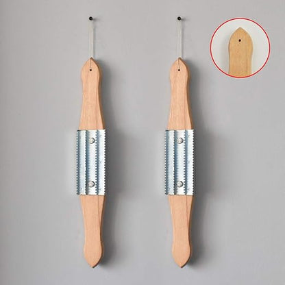 FANXIANG Buffing Rake, 15in Metal with Wooden Handle, Removes Residual Compounds & Metal from Buffing Wheel, 1 Pack