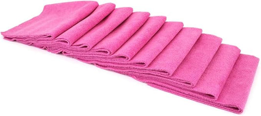 Autofiber [Mr. Everything] Premium Paintwork and Coating Leveling Towel (16"x16") 10 Pack (Pink)