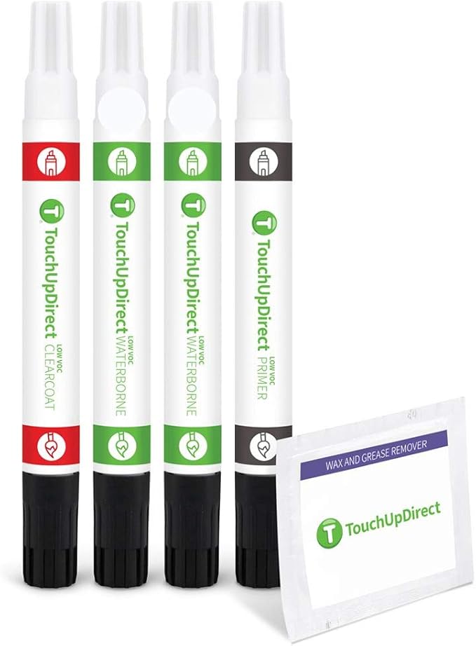 TouchUpDirect 37J Satin White Pearl Tricoat Compatible with Subaru Exact Match Touch Up Paint Combo - Preferred Kit