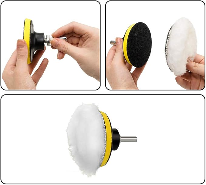 CANOPUS Buffing Pads, Polishing Pad Kit, Buffer for Car Detailing, Polishing Wheel for Drill, Car Polishers and Buffers Kit for Sanding, Polishing, Waxing & Sealing Glaze, 3 inch, 11 Pieces