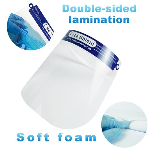ANDX 10 Pack Safety Clear Face Shield Anti Fog Face Shield for Women & Men Protective Face Shields