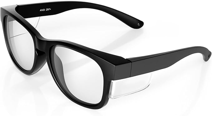 MORK&SUKY Safety Glasses with Side Shields，ANSI Z87.1 Certified Protective Eyewear for Work & Outdoor Use.