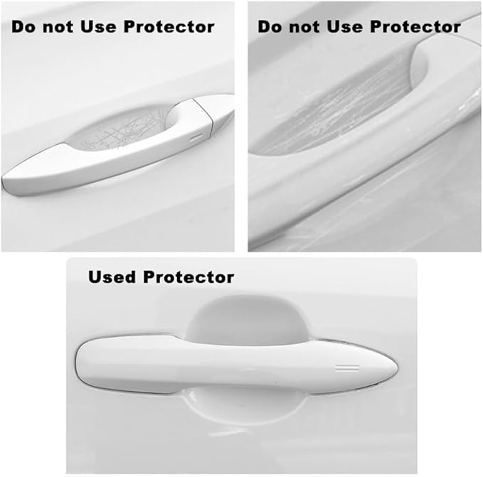 8 Pcs Car Door Handle Protector Sticker, Universal Car Door Handle Protectors for Vehicles Anti-Scratches Guard Stickers Auto Door Handle Protective Film (Transparent)