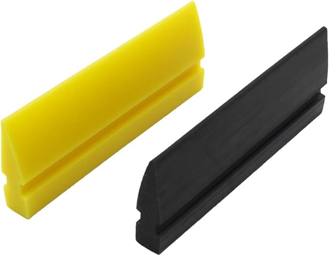 BokWin 4Pcs Soft Rubber Squeegee Blade for Car Vinyl Wrapping, Window Tint Film Installation, Car Decal Tool, Home Glass/Mirror/Window Cleaning as Water Blade Black and Yellow