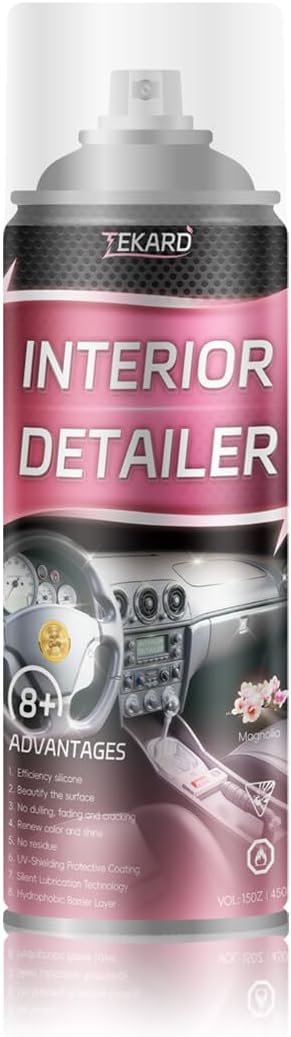 TEKARD Car Interior Cleaner, Leather Cleaner, 15 oz. Large-Capacity Interior Detailer in Iron Can, Wheel Cleaner, Suitable for Cleaning Rubber, Plastic, and Leather Surfaces Inside Vehicles (1 Bottle)