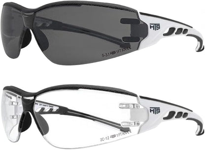 HTS HUNTERSKY Super Flexible Lightweight Anti Fog Wrap-Around U6 Clear Shooting Safety Glasses with ANSI Z87.1 Scratch Resist