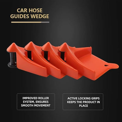 SPTA Car Hose Guide, 4pcs Automatic Plastic Hose Guides, Car Wheel Rolling System Tool, Preventing Stucking and Snagging Under Tires, for Car, Motorcycle and Truck Tires -HWPFC12-4