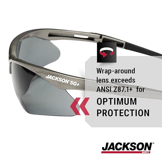 Jackson Safety SG Safety Glasses – Eye Protection for Men and Women – ANSI Z87.1 (Pack of 12)