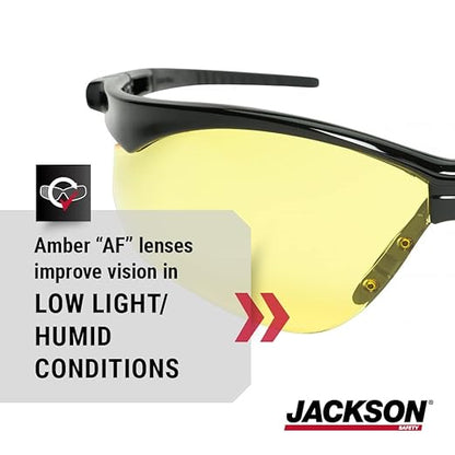 Jackson Safety SG Safety Glasses – Eye Protection for Men and Women – ANSI Z87.1 (Pack of 12)