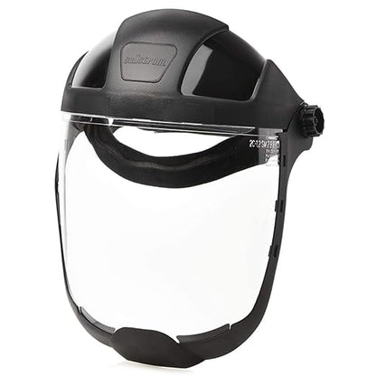 Sellstrom DP4 Face Shield - Lightweight Mask with High Impact Chin Guard, Crown & Ratchet Headgear for Work, Grinding, Cutting - ANSI Z87.1 - Anti Fog Polycarbonate Window