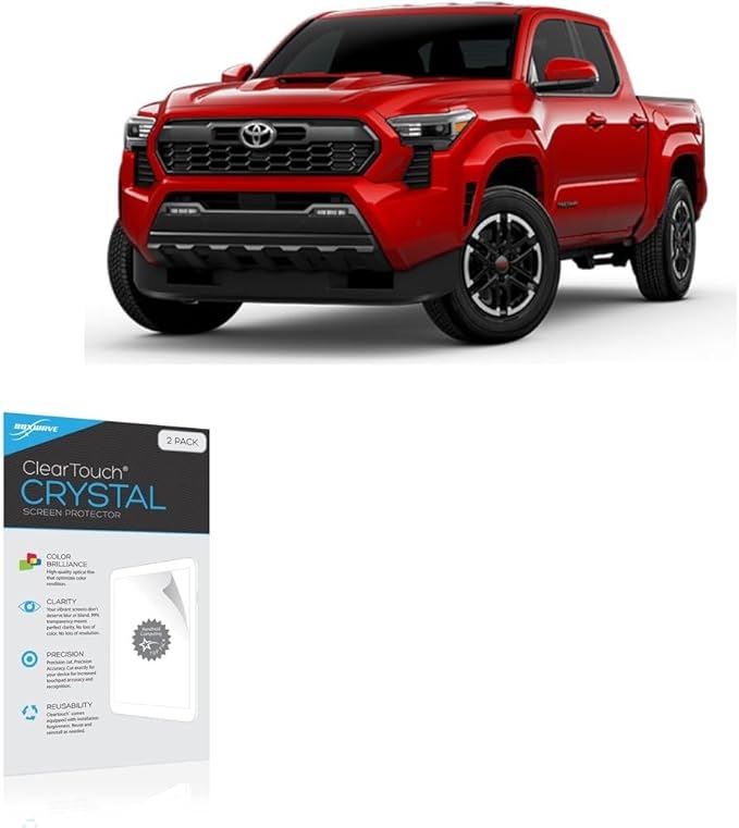 BoxWave Screen Protector Compatible with Toyota 2024 Tacoma Display (14 in) - ClearTouch Crystal (2-Pack), HD Film Skin - Shields from Scratches