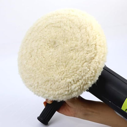 Woolous 7 inch Wool Buffing Pads Double Side,100% Natural Wool Compound Cutting and Polishing Pad