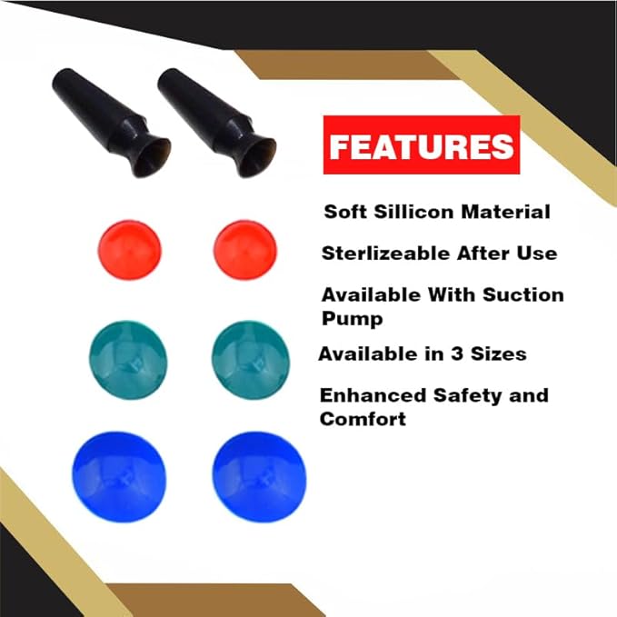 Kodachi Corneal Eye Shield Protector - Silicon Small, Medium, Large, Set of 3 Pairs with Suction, 8 Pcs