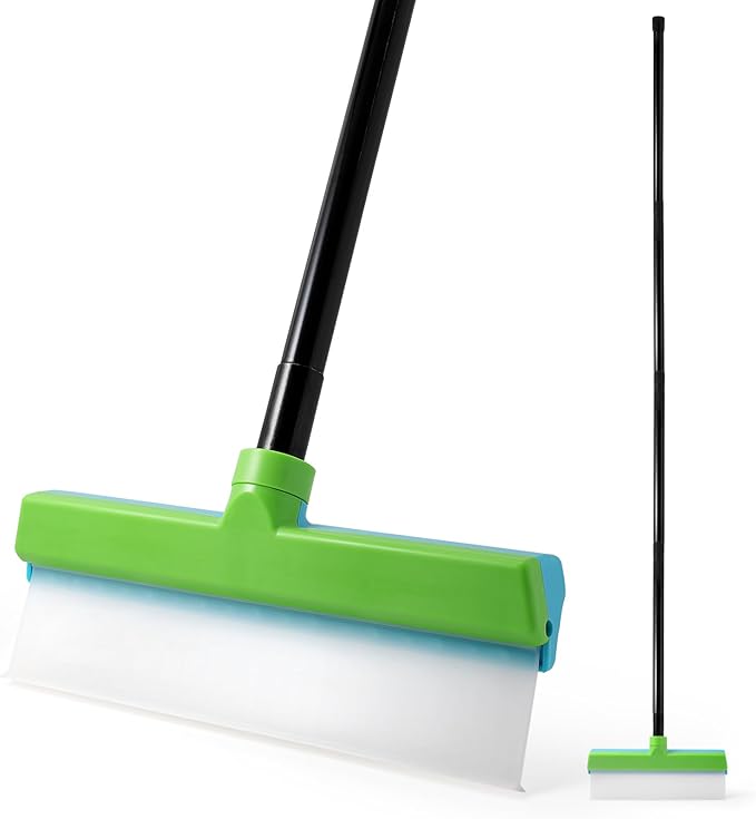 Gomake ‌11'' Cleaning Squeegee with 20-63 Inch Telescopic Long Handle for Shower Glass Door,Car Windshield, Window, Mirror, Bathroom,Countertop,Floor Cleaning