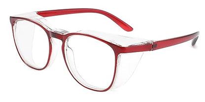 Alsenor Safety Glasses Anti Fog Goggles Protective Eyewear Blue Light Blocking Anti Dust UV Protection Glasses For Men Women (Red)