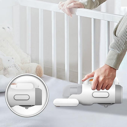 Portable Bed Vacuum Cleaner Cordless Rechargeable Professional Mattress Vacuum Cleaner Powerful Suction Handheld Deep Cleaner for Bed Sheet Carpet Fabric Sofa Vacuum Cleaning with Charging Dock
