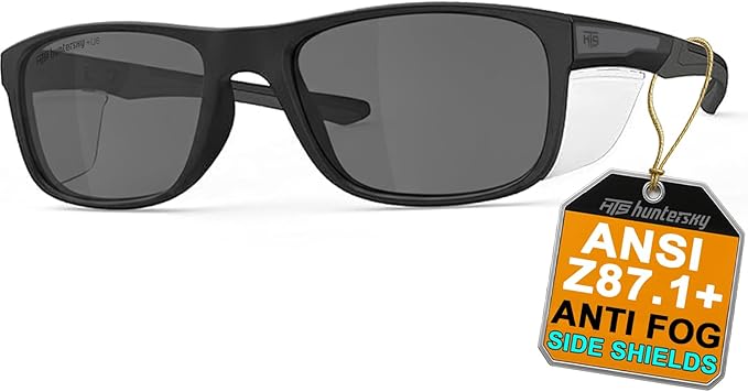 HTS HUNTERSKY TR90NZZ Safety Glasses with Side Shield Small Size Women Men ANSI Z87 Anti Fog Scratch Resistant Lab Pickleball
