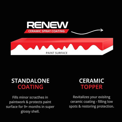 System X Renew Ceramic Spray Coating - Ultra Hydrophobic DIY Ceramic Nano Coat - Super Slick Finish & Feel - Superior to Wax & Polymer Sealants - 9+ months of True SiO2 Paint Protection (8 FL OZ)