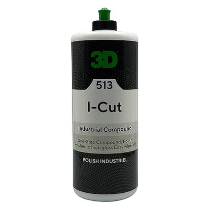 3D I-Cut Rubbing Compound & Polish – Fast Paint Correction for High-Volume Body Shops | Removes P1500+ Sanding Marks | Long Buffing Cycle | 16oz | USA Made