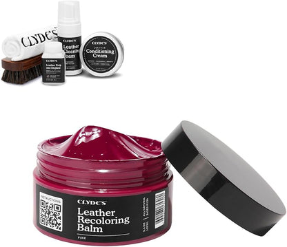 Clyde's™ 4-Step Leather Recoloring Kit | Includes Brush and Lint-Free Towels | Cleans, Restores, and Protects Your Leather
