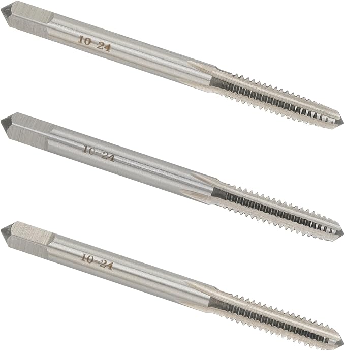 10-24 UNC Hand Tap Right Hand, 10 x 24 Threading Hand Tap 3Pcs