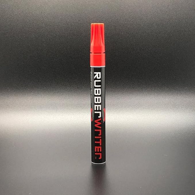 ColorLugs RubberWriter Paint Pen for Car Tires | Oil-Based Marker for Tire Lettering | Waterproof Ink | Fast Drying | Medium Size Tip | Apply at Home | Color: Red | Pack of 2 Pens