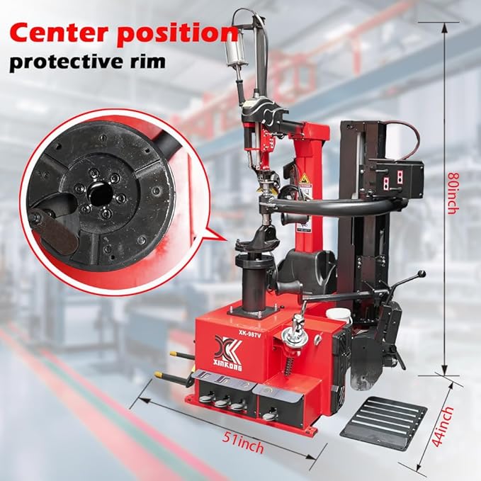 XK-987V Heavy Duty Tire Changer Machine with Bead Blaster for Truck, SUV and Van Rims 12-30 inches | 18-Month Parts Replacement