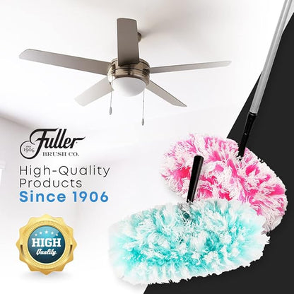 Fuller Brush Fuzzy Fan Duster – Dust & Clean Ceiling Fans, Walls, Woodwork – Polystatic & Microfiber Grabs & Holds Dust, Lint, Cobwebs & Dirt - Fan Duster Head Only (Teal)