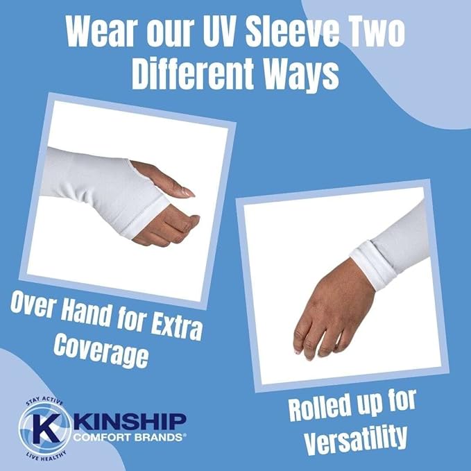 Kinship Comfort Brands Sun Protection Sleeves to Cover Arms for Men, Women, Sports Outdoor Tattoo Protector, One Size
