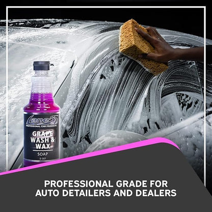 Lanes Car Wash and Wax - Car Wash and Wax in One, Grape Scented Car Wash, Safe for All Surfaces, Concentrated Soap Wax Formula (16 Oz)