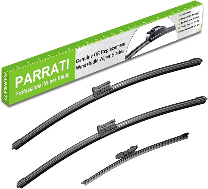 PARRATI® Windshield Wipers for VW Tiguan 2018-2022,25"+22" Front and 15" Rear,OEM Replacement Wiper Blades,Quiet & Streak-Free(Set of 3)