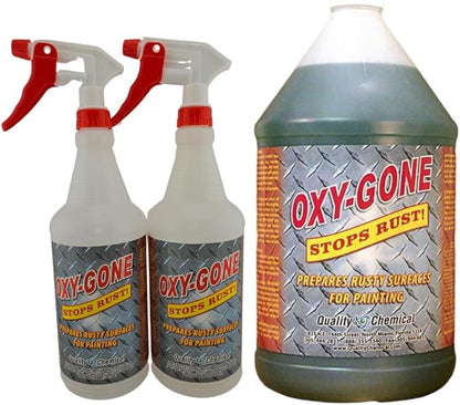 Quality Chemical Oxy-Gone Rust Remover and Metal Treatment - Rust Reformer, Rust Remover, Metal Rust Remover, Rust Neutralizer for Metal, Rust Converter, Remover, Rust Remover - 128 oz (COMBO)
